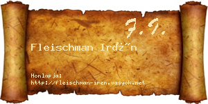 Fleischman Irén névjegykártya